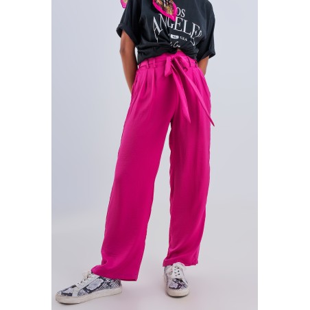 Pantalones fucsia de...